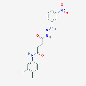 molecular formula C19H20N4O4 B386408 N-(3,4-dimethylphenyl)-4-(2-{3-nitrobenzylidene}hydrazino)-4-oxobutanamide 