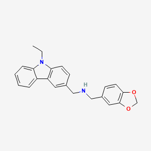 molecular formula C23H22N2O2 B3864088 (1,3-benzodioxol-5-ylmethyl)[(9-ethyl-9H-carbazol-3-yl)methyl]amine 