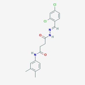 molecular formula C19H19Cl2N3O2 B386409 4-[2-(2,4-dichlorobenzylidene)hydrazino]-N-(3,4-dimethylphenyl)-4-oxobutanamide 