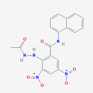 molecular formula C19H15N5O6 B3864092 2-(2-acetylhydrazino)-N-1-naphthyl-3,5-dinitrobenzamide 