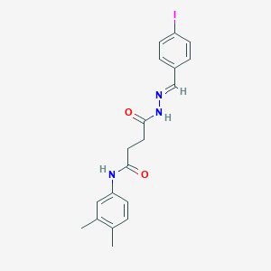 molecular formula C19H20IN3O2 B386412 N-(3,4-dimethylphenyl)-4-[2-(4-iodobenzylidene)hydrazino]-4-oxobutanamide 
