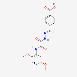 molecular formula C18H17N3O6 B3864123 4-{2-[[(2,5-dimethoxyphenyl)amino](oxo)acetyl]carbonohydrazonoyl}benzoic acid 