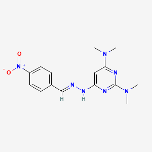 molecular formula C15H19N7O2 B3864126 4-nitrobenzaldehyde [2,6-bis(dimethylamino)-4-pyrimidinyl]hydrazone 