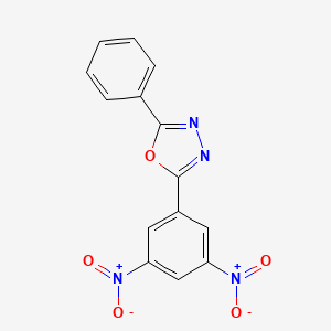 molecular formula C14H8N4O5 B3864149 2-(3,5-dinitrophenyl)-5-phenyl-1,3,4-oxadiazole 
