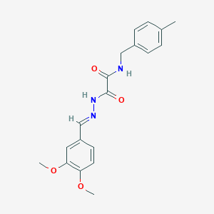 molecular formula C19H21N3O4 B386418 2-[2-(3,4-dimethoxybenzylidene)hydrazino]-N-(4-methylbenzyl)-2-oxoacetamide 