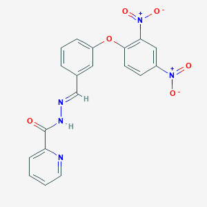 molecular formula C19H13N5O6 B3864191 N'-[3-(2,4-dinitrophenoxy)benzylidene]-2-pyridinecarbohydrazide 