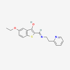 molecular formula C18H18N2O2S B3864204 5-ethoxy-2-({[2-(2-pyridinyl)ethyl]amino}methylene)-1-benzothiophen-3(2H)-one 
