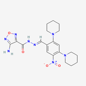molecular formula C20H26N8O4 B3864216 4-amino-N'-(5-nitro-2,4-di-1-piperidinylbenzylidene)-1,2,5-oxadiazole-3-carbohydrazide 