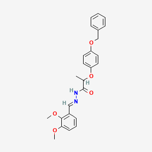 molecular formula C25H26N2O5 B3864230 2-[4-(benzyloxy)phenoxy]-N'-(2,3-dimethoxybenzylidene)propanohydrazide 