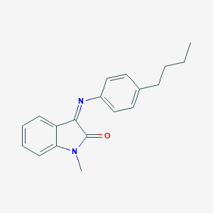 molecular formula C19H20N2O B386424 3-[(4-butylphenyl)imino]-1-methyl-1,3-dihydro-2H-indol-2-one 