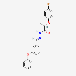 molecular formula C22H19BrN2O3 B3864241 2-(4-bromophenoxy)-N'-(3-phenoxybenzylidene)propanohydrazide 