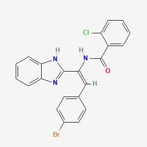 molecular formula C22H15BrClN3O B3864249 N-[1-(1H-benzimidazol-2-yl)-2-(4-bromophenyl)vinyl]-2-chlorobenzamide 