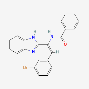 molecular formula C22H16BrN3O B3864261 N-[1-(1H-benzimidazol-2-yl)-2-(3-bromophenyl)vinyl]benzamide 