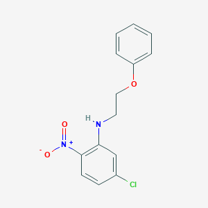 molecular formula C14H13ClN2O3 B386429 5-chloro-2-nitro-N-(2-phenoxyethyl)aniline 