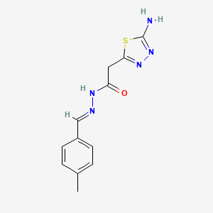 molecular formula C12H13N5OS B3864293 2-(5-amino-1,3,4-thiadiazol-2-yl)-N'-(4-methylbenzylidene)acetohydrazide 