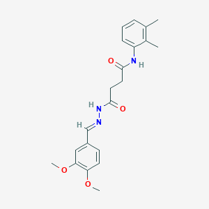 molecular formula C21H25N3O4 B386431 4-[2-(3,4-dimethoxybenzylidene)hydrazino]-N-(2,3-dimethylphenyl)-4-oxobutanamide 