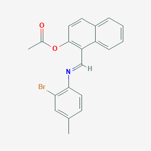 1-{[(2-Bromo-4-methylphenyl)imino]methyl}-2-naphthyl acetate