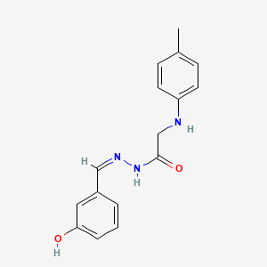 molecular formula C16H17N3O2 B3864332 N'-(3-hydroxybenzylidene)-2-[(4-methylphenyl)amino]acetohydrazide 