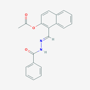 molecular formula C20H16N2O3 B386434 1-(2-Benzoylcarbohydrazonoyl)-2-naphthyl acetate 