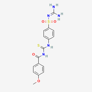 molecular formula C16H17N5O4S2 B3864343 N-({[4-({[amino(imino)methyl]amino}sulfonyl)phenyl]amino}carbonothioyl)-4-methoxybenzamide 