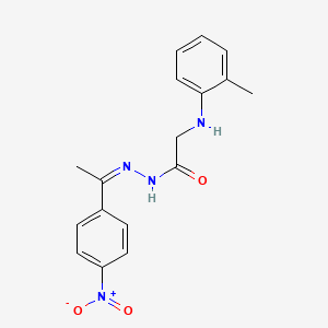 molecular formula C17H18N4O3 B3864357 2-[(2-methylphenyl)amino]-N'-[1-(4-nitrophenyl)ethylidene]acetohydrazide 