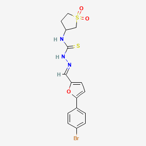 molecular formula C16H16BrN3O3S2 B3864358 5-(4-bromophenyl)-2-furaldehyde N-(1,1-dioxidotetrahydro-3-thienyl)thiosemicarbazone 