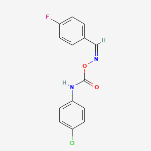 molecular formula C14H10ClFN2O2 B3864380 4-fluorobenzaldehyde O-{[(4-chlorophenyl)amino]carbonyl}oxime 