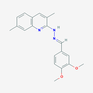 molecular formula C20H21N3O2 B3864399 3,4-dimethoxybenzaldehyde (3,7-dimethyl-2-quinolinyl)hydrazone 