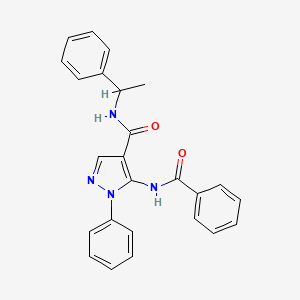 molecular formula C25H22N4O2 B3864400 5-(benzoylamino)-1-phenyl-N-(1-phenylethyl)-1H-pyrazole-4-carboxamide 