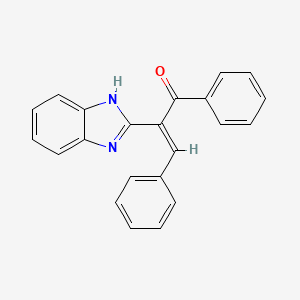 molecular formula C22H16N2O B3864423 2-(1H-benzimidazol-2-yl)-1,3-diphenyl-2-propen-1-one 