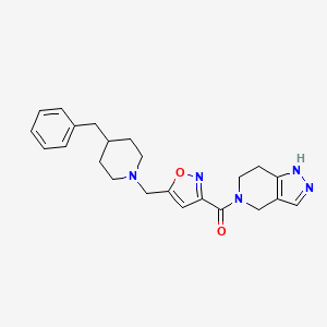 molecular formula C23H27N5O2 B3864425 5-({5-[(4-benzyl-1-piperidinyl)methyl]-3-isoxazolyl}carbonyl)-4,5,6,7-tetrahydro-1H-pyrazolo[4,3-c]pyridine 