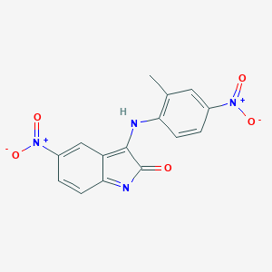 molecular formula C15H10N4O5 B386443 3-(2-methyl-4-nitroanilino)-5-nitroindol-2-one 