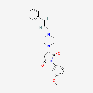 molecular formula C24H27N3O3 B3864432 1-(3-methoxyphenyl)-3-[4-(3-phenyl-2-propen-1-yl)-1-piperazinyl]-2,5-pyrrolidinedione 