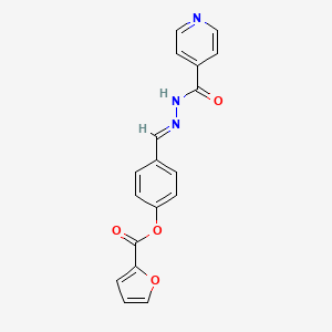 molecular formula C18H13N3O4 B3864437 4-(2-isonicotinoylcarbonohydrazonoyl)phenyl 2-furoate 