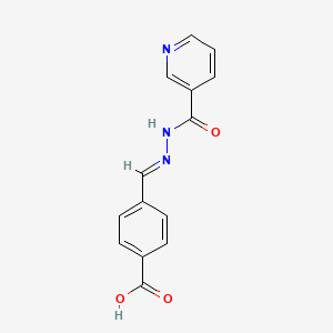 molecular formula C14H11N3O3 B3864450 4-[2-(3-pyridinylcarbonyl)carbonohydrazonoyl]benzoic acid 