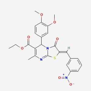 molecular formula C25H23N3O7S B3864455 ethyl 5-(3,4-dimethoxyphenyl)-7-methyl-2-(3-nitrobenzylidene)-3-oxo-2,3-dihydro-5H-[1,3]thiazolo[3,2-a]pyrimidine-6-carboxylate 