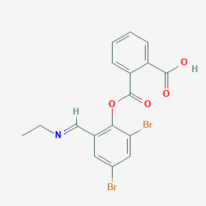 molecular formula C17H13Br2NO4 B386446 2-({2,4-Dibromo-6-[(ethylimino)methyl]phenoxy}carbonyl)benzoic acid 