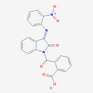 molecular formula C22H13N3O6 B386447 2-{[3-({2-nitrophenyl}imino)-2-oxo-2,3-dihydro-1H-indol-1-yl]carbonyl}benzoic acid 