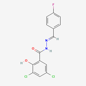molecular formula C14H9Cl2FN2O2 B3864472 3,5-dichloro-N'-(4-fluorobenzylidene)-2-hydroxybenzohydrazide 