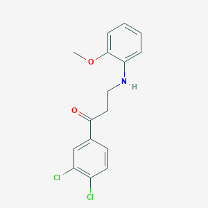 molecular formula C16H15Cl2NO2 B386449 1-(3,4-Dichlorophenyl)-3-(2-methoxyanilino)propan-1-one 