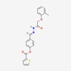 molecular formula C21H18N2O4S B3864514 4-{2-[(2-methylphenoxy)acetyl]carbonohydrazonoyl}phenyl 2-thiophenecarboxylate 