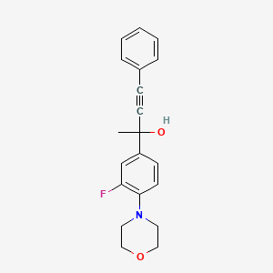molecular formula C20H20FNO2 B3864523 2-[3-fluoro-4-(4-morpholinyl)phenyl]-4-phenyl-3-butyn-2-ol 