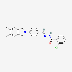 molecular formula C24H22ClN3O B3864549 2-chloro-N'-[4-(5,6-dimethyl-1,3-dihydro-2H-isoindol-2-yl)benzylidene]benzohydrazide 