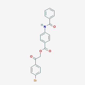 molecular formula C22H16BrNO4 B386457 2-(4-Bromophenyl)-2-oxoethyl 4-(benzoylamino)benzoate 