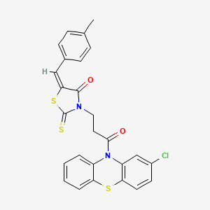 molecular formula C26H19ClN2O2S3 B3864572 3-[3-(2-chloro-10H-phenothiazin-10-yl)-3-oxopropyl]-5-(4-methylbenzylidene)-2-thioxo-1,3-thiazolidin-4-one 