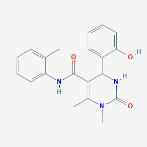 molecular formula C20H21N3O3 B3864591 4-(2-hydroxyphenyl)-1,6-dimethyl-N-(2-methylphenyl)-2-oxo-1,2,3,4-tetrahydro-5-pyrimidinecarboxamide 