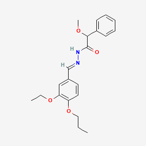 molecular formula C21H26N2O4 B3864602 N'-(3-ethoxy-4-propoxybenzylidene)-2-methoxy-2-phenylacetohydrazide 