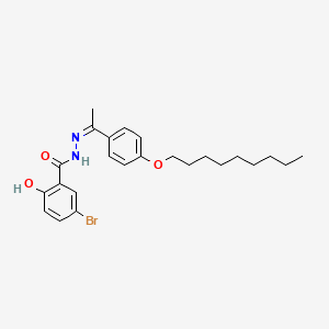 molecular formula C24H31BrN2O3 B3864609 5-bromo-2-hydroxy-N'-{1-[4-(nonyloxy)phenyl]ethylidene}benzohydrazide 