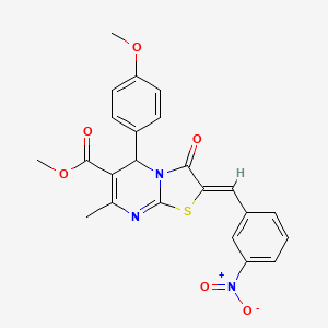 molecular formula C23H19N3O6S B3864666 methyl 5-(4-methoxyphenyl)-7-methyl-2-(3-nitrobenzylidene)-3-oxo-2,3-dihydro-5H-[1,3]thiazolo[3,2-a]pyrimidine-6-carboxylate 