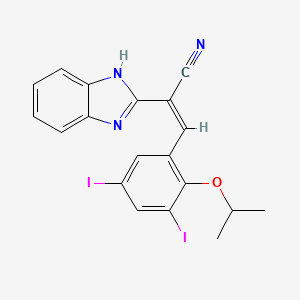 molecular formula C19H15I2N3O B3864675 2-(1H-benzimidazol-2-yl)-3-(3,5-diiodo-2-isopropoxyphenyl)acrylonitrile 